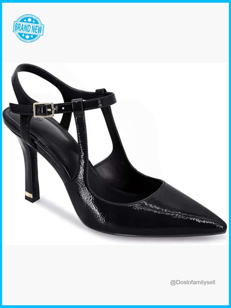 Patent Leather Stiletto Heels Pointed Toe Ankle Strap Pumps